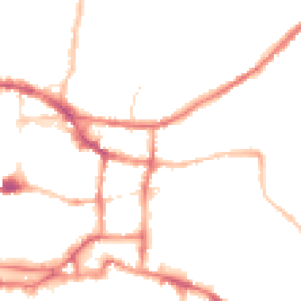 Night-time road noise heatmap for IP4 2NA