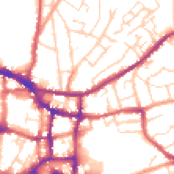 Daytime road noise heatmap for IP4 2NP