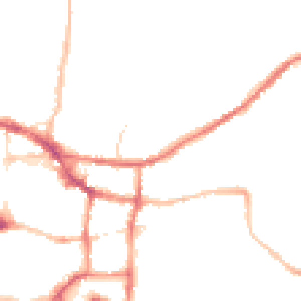 Night-time road noise heatmap for IP4 2NP