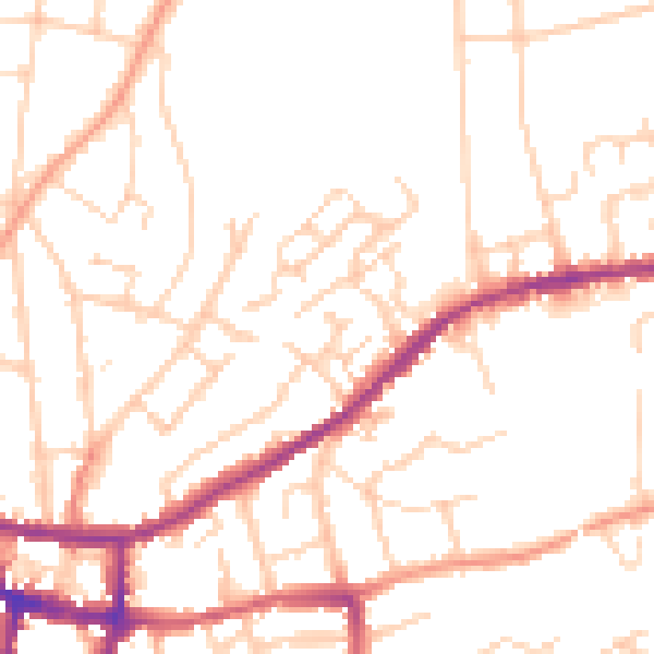 Daytime road noise heatmap for IP4 2PP