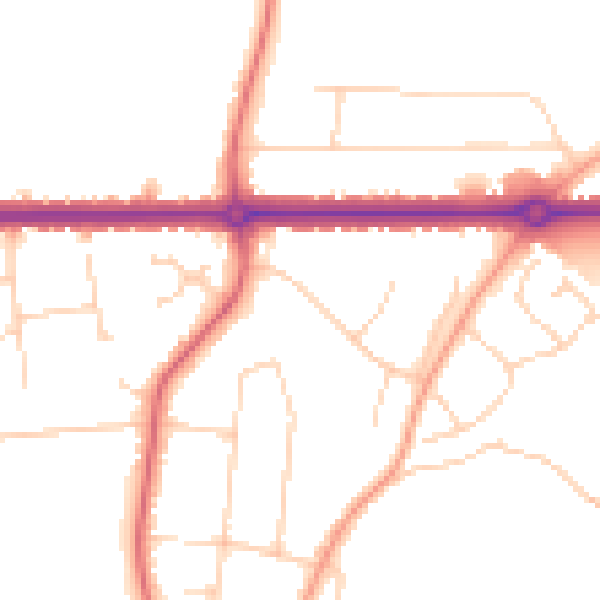 Daytime road noise heatmap for IP4 2TN