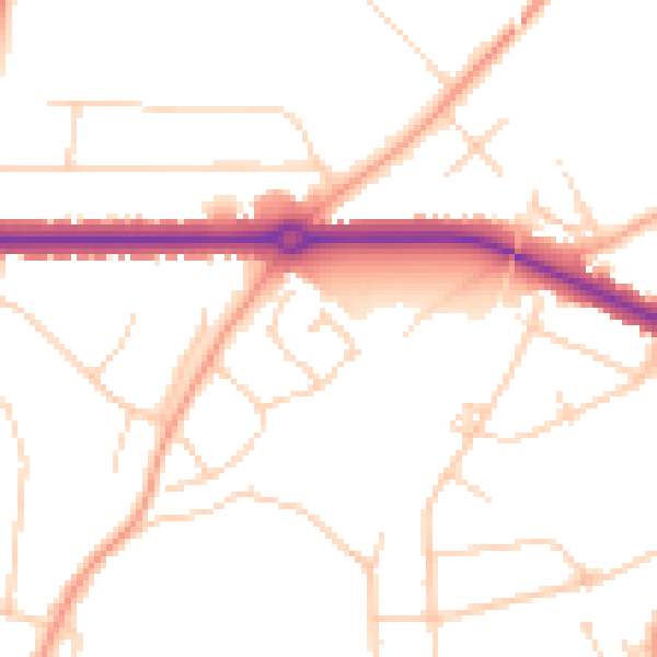 Daytime road noise heatmap for IP4 2TT