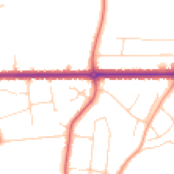 Daytime road noise heatmap for IP4 2UA