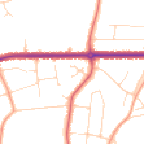 Daytime road noise heatmap for IP4 2UB