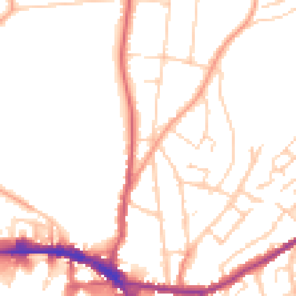 Daytime road noise heatmap for IP4 2UN