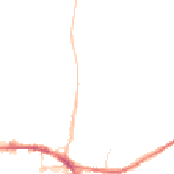 Night-time road noise heatmap for IP4 2UN
