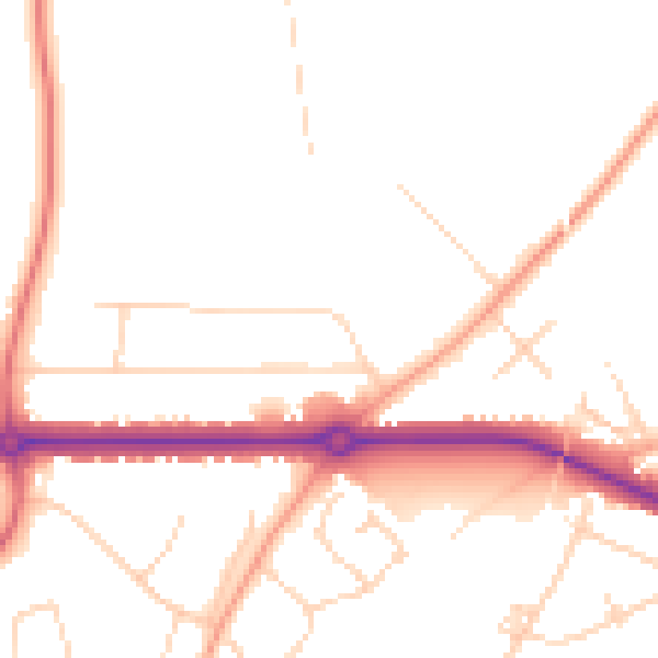 Daytime road noise heatmap for IP4 3AS