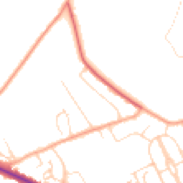 Daytime road noise heatmap for IP4 3EA