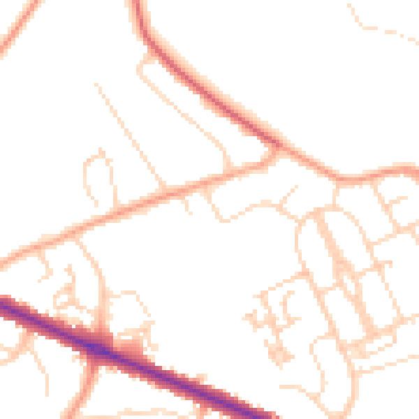 Daytime road noise heatmap for IP4 3EH
