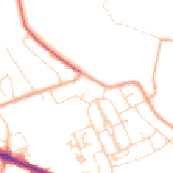 Daytime road noise heatmap for IP4 3EL