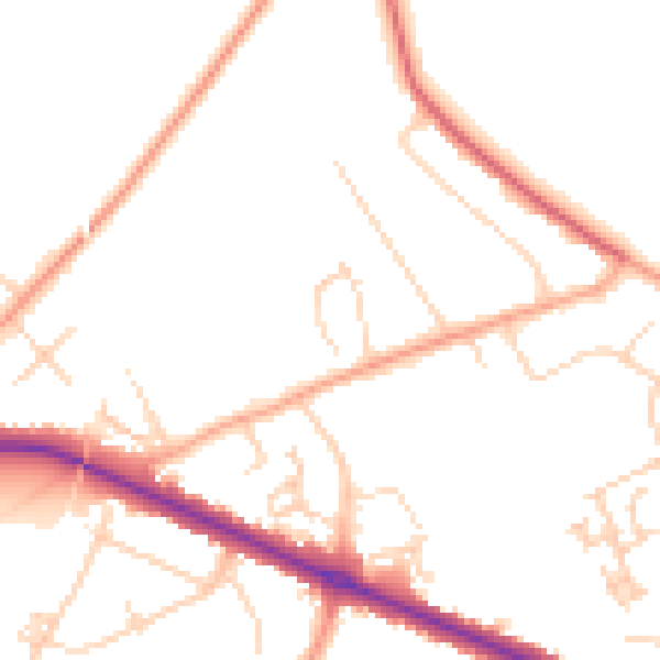 Daytime road noise heatmap for IP4 3EQ