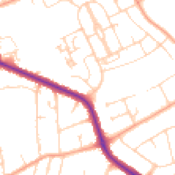Daytime road noise heatmap for IP4 3ES