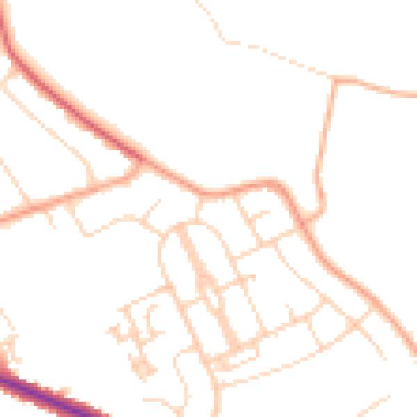 Daytime road noise heatmap for IP4 3HH
