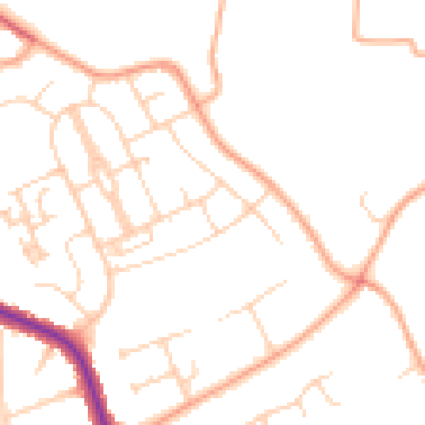 Daytime road noise heatmap for IP4 3JL