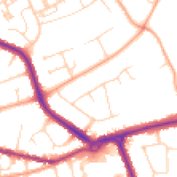 Daytime road noise heatmap for IP4 3NE