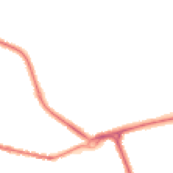 Night-time road noise heatmap for IP4 3NE