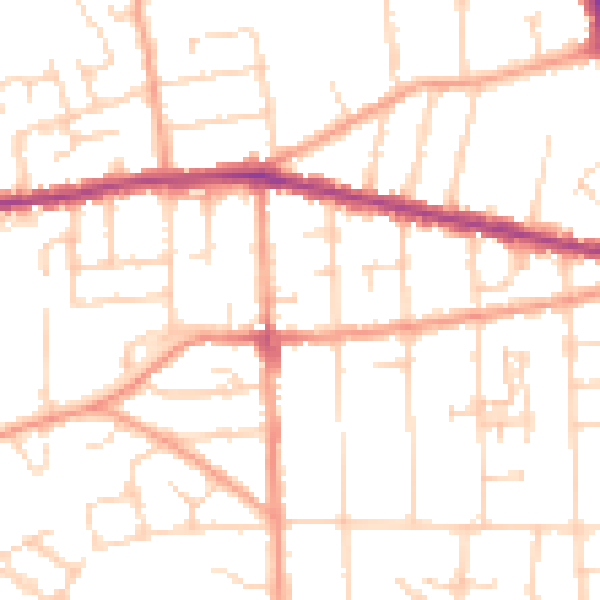 Daytime road noise heatmap for IP4 4BE