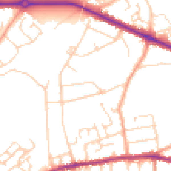 Daytime road noise heatmap for IP4 4BU