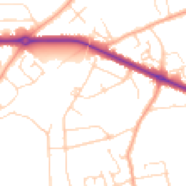 Daytime road noise heatmap for IP4 4DL