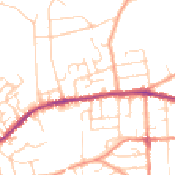 Daytime road noise heatmap for IP4 4EY