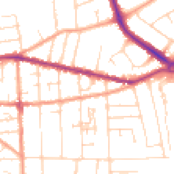Daytime road noise heatmap for IP4 4PD