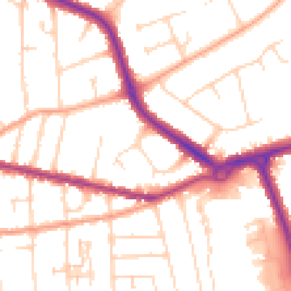 Daytime road noise heatmap for IP4 4QS