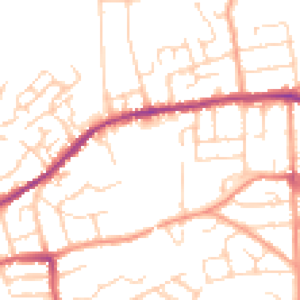 Daytime road noise heatmap for IP4 4SU