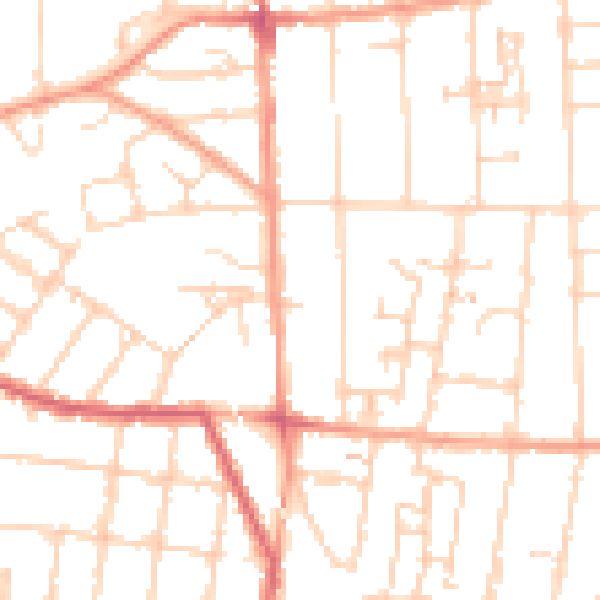 Daytime road noise heatmap for IP4 5AL
