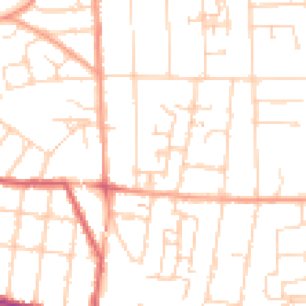 Daytime road noise heatmap for IP4 5DU