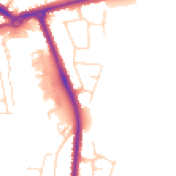 Daytime road noise heatmap for IP4 5PT
