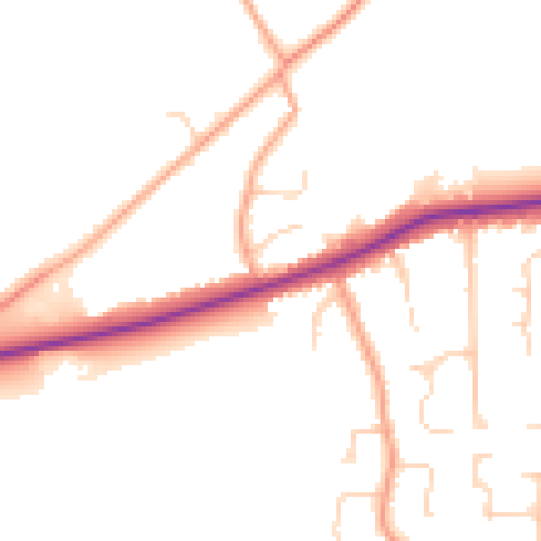 Daytime road noise heatmap for IP4 5RN