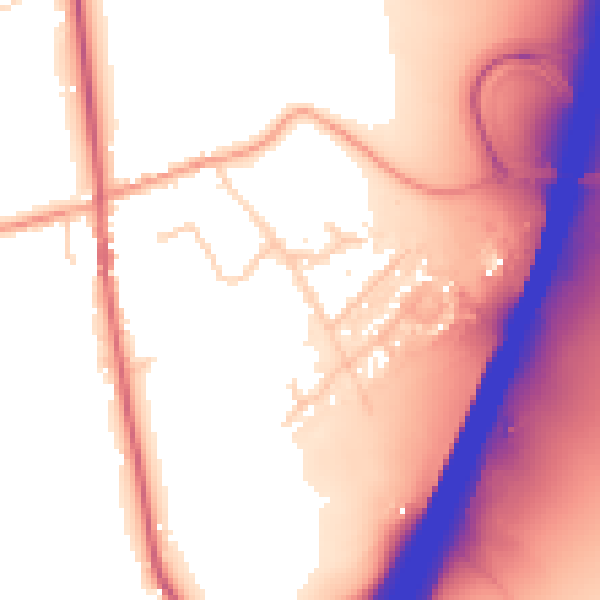 Daytime road noise heatmap for IP8 3BB