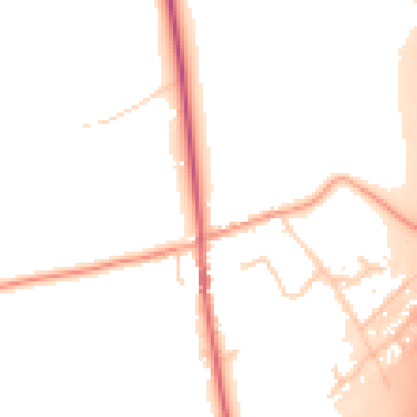 Daytime road noise heatmap for IP8 3BN