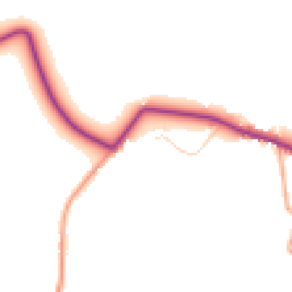 Daytime road noise heatmap for IP8 3GA