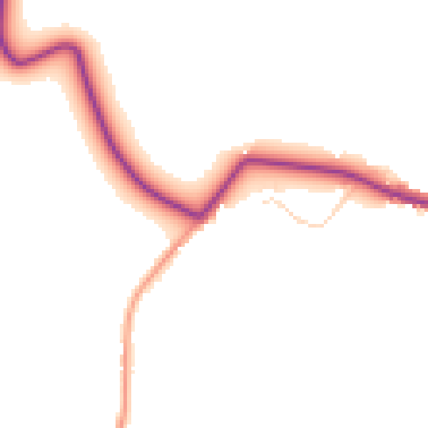 Daytime road noise heatmap for IP8 3PG