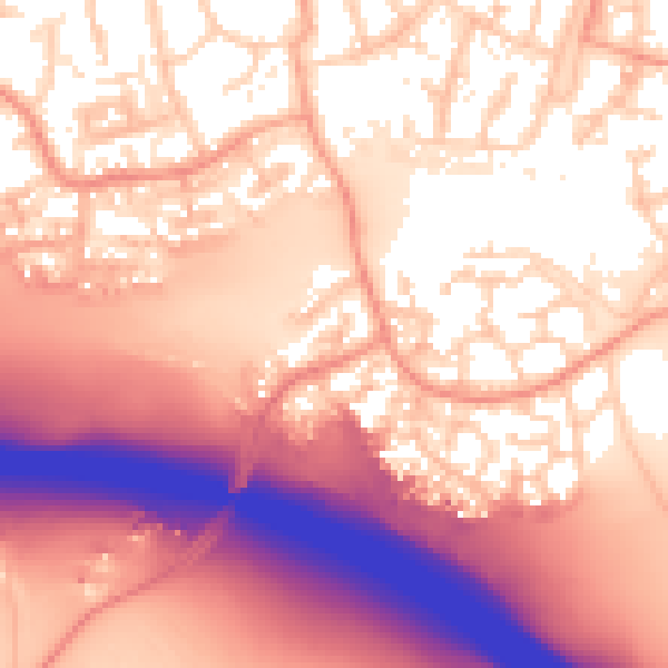 Daytime road noise heatmap for IP8 3TA