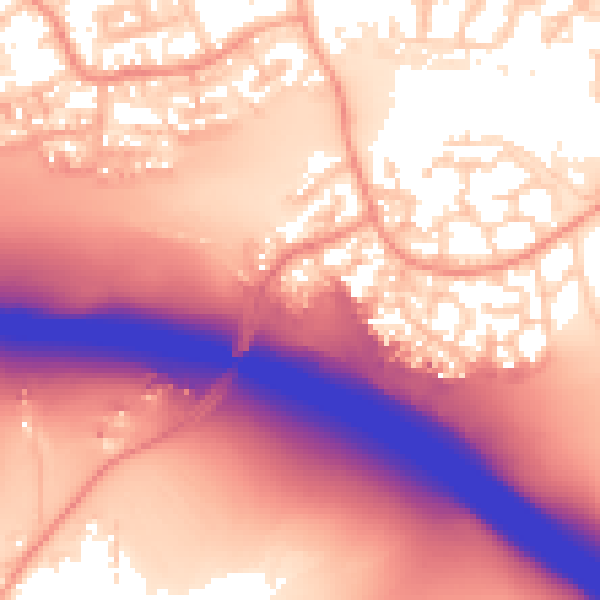 Daytime road noise heatmap for IP8 3TH