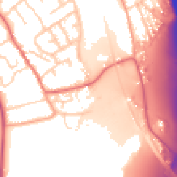 Daytime road noise heatmap for IP8 4AT