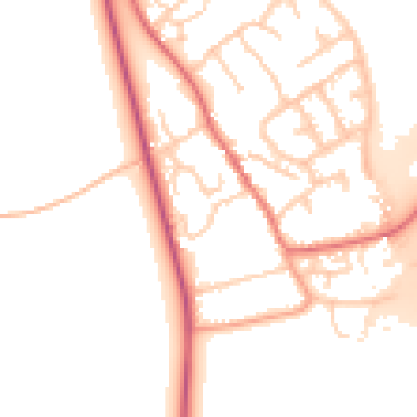 Daytime road noise heatmap for IP8 4DR