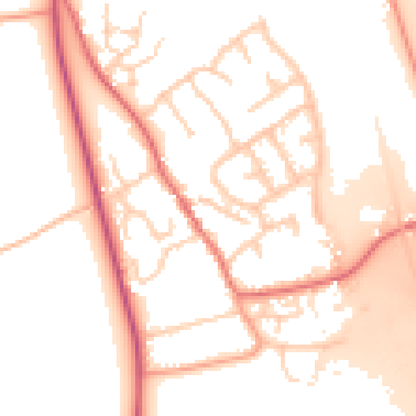 Daytime road noise heatmap for IP8 4EG