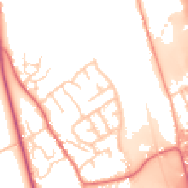 Daytime road noise heatmap for IP8 4HR