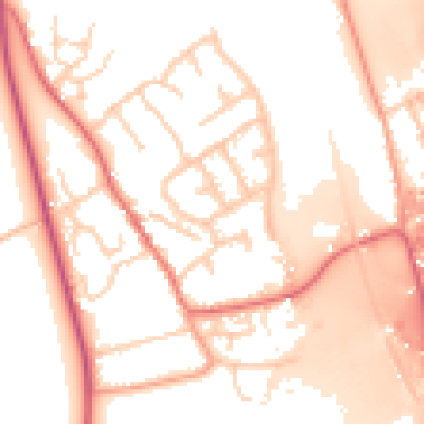 Daytime road noise heatmap for IP8 4HW