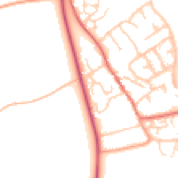 Daytime road noise heatmap for IP8 4JG