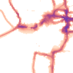 Night-time road noise heatmap for KT1 1AQ