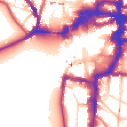 Daytime road noise heatmap for KT1 1AZ
