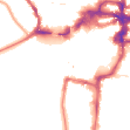 Night-time road noise heatmap for KT1 1AZ