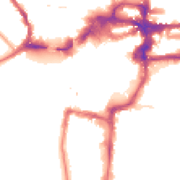 Night-time road noise heatmap for KT1 1BB