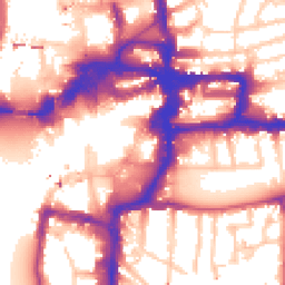 Daytime road noise heatmap for KT1 1DJ