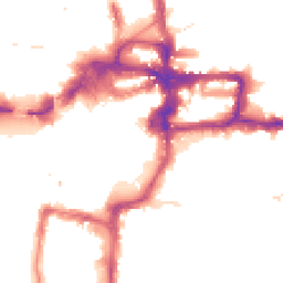 Night-time road noise heatmap for KT1 1DJ