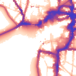 Daytime road noise heatmap for KT1 1HX